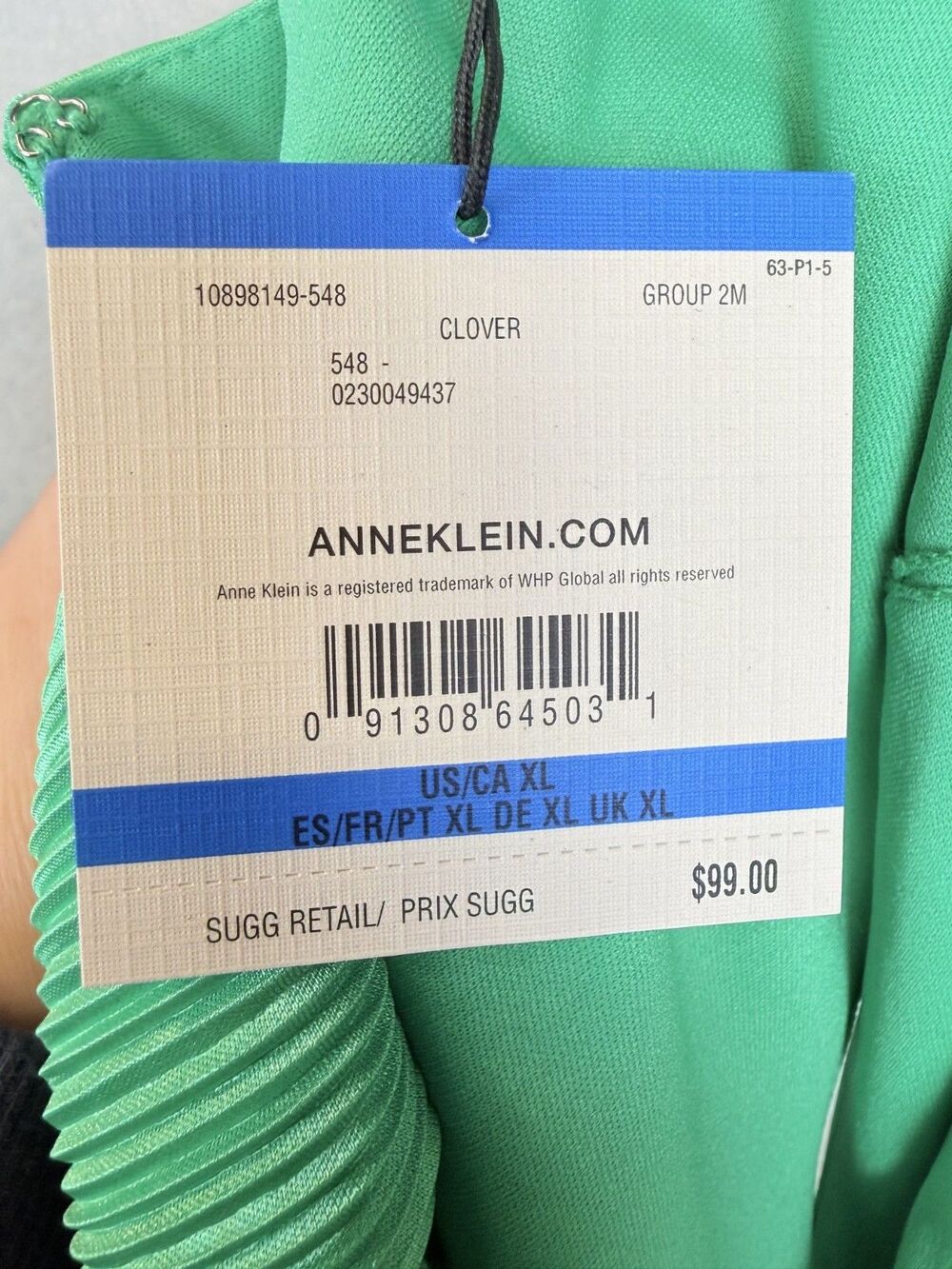 Anne Klein Plisse Pleated Trapeze Dress XL Clover Green Sleeveless NWT $99 Midi - Picture 7 of 13